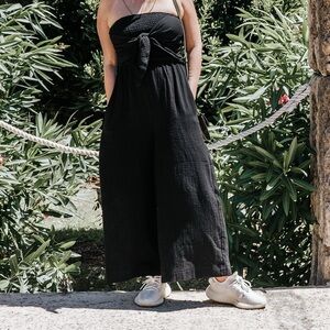 Black Strapless Jumpsuit